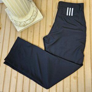 Adidas Mens Size 32x32 Black Climalite 3 Stripe Golf Pants Flat Front Chino